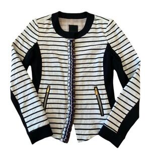 Pinko Black and White Striped Blazer
